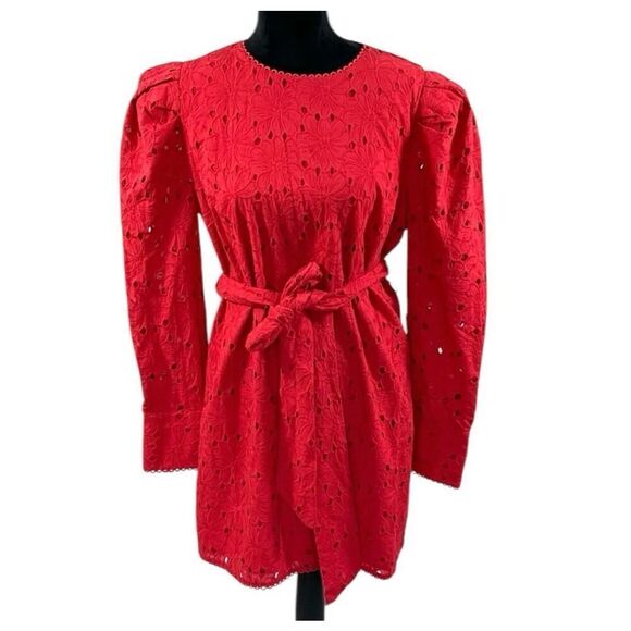 ✨Happy X Nature Red Eyelet Cotton Sz 4 Dress✨ - Picture 4 of 8